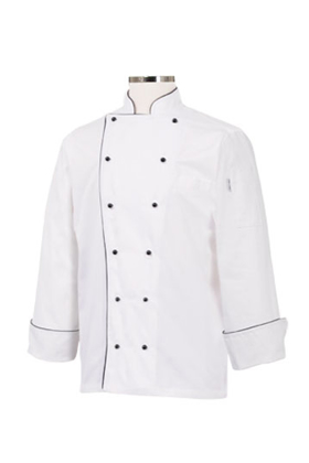 TopTie Chef Cocinero Unisexo Chef Coat BOT¨®n de 10 Nudos Black-XS 