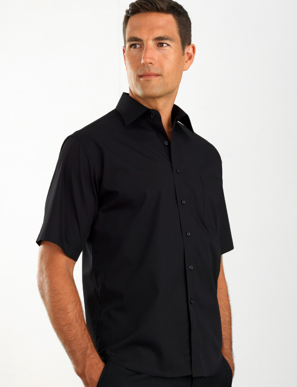 Picture of John Kevin Uniforms-201 Black-Mens Short Sleeve Poplin