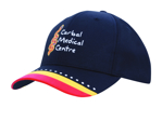 Picture of Headwear Stockist-4219-Breathable Poly Twill with Multi Coloured Printed Peak