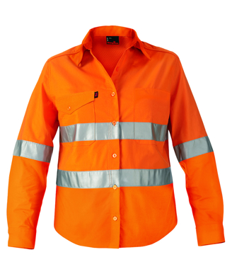 Picture of King Gee-K44545-Workcool 2 Women's Reflective Shirt L/S