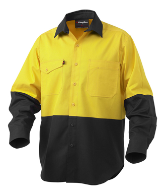 Picture of King Gee-K54870-Workcool 2 Hi-Vis Spliced Shirt L/S