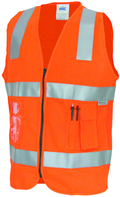 Picture of DNC Workwear Hi Vis Day/Night Side Panel Safety Vest (3807)