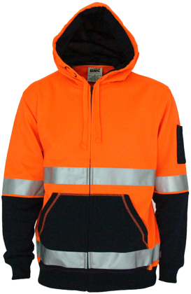 Picture of DNC Workwear Hi Vis Full Zip Super Fleece Hoodie - CSR Reflective Tape (3788)