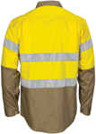 Picture of DNC Workwear Hi Vis Taped Lightweight Cool Breeze Vertical Vented Shirt With Gusset Sleeves - Generic Tape (3784)
