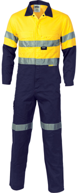 Picture of DNC Workwear-3955-HiVis Cool-Breeze two tone Light Weight Cotton Coverall with 3M Reflective Tape