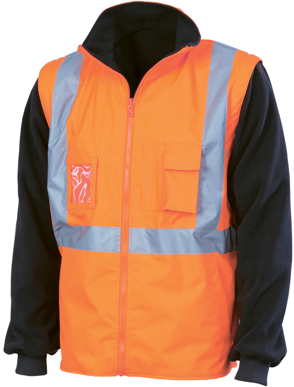 Picture of DNC Workwear-3997-HiVis Day/Night "6 in 1" Contrast Jacket with Cross Back CSR Reflective Tape