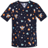 Picture of Bizcare Womens Printed Space Party Scrub Top (CST148LS)