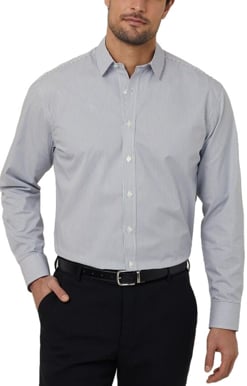 Picture of NNT Uniforms Avignon Stripe Long Sleeve Shirt - Grey/White (CATJD9-GWS)