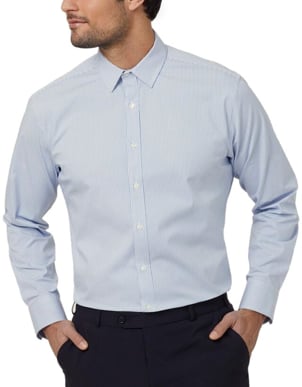 Picture of NNT Uniforms Avignon Stripe Long Sleeve Shirt - Light Blue Stripe (CATJD9-LBS)