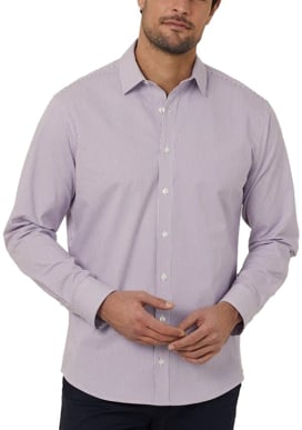 Picture of NNT Uniforms Avignon Stripe Long Sleeve Shirt - Violet/White (CATJD9-VIS)