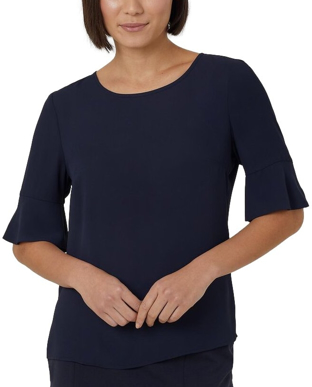 Picture of NNT Uniforms-CATUK4-NAV-Georgie Fluted Sleeve Top