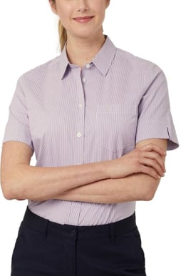 Picture of NNT Uniforms Avignon Stripe Short Sleeve Shirt - Violet/White (CATUK5-VIS)