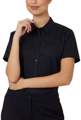 Picture of NNT Uniforms Avignon Short Sleeve Slim Shirt - Black (CATUK8-BKP)