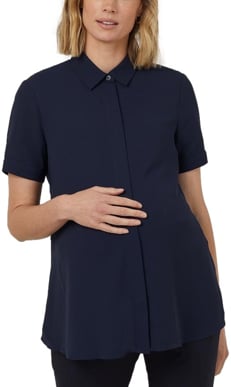 Picture of NNT Uniforms Georgie Maternity Short Sleeve Shirt - Navy (CATUKB-NAV)