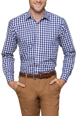 Picture of Gloweave-1710L-Men's Oxford Check Long Sleeve Shirt - Degreaves