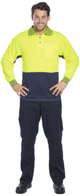 Picture of Prime Mover-MP113-Long Sleeve Micro Mesh Polo