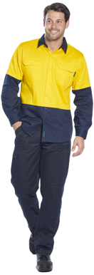 Picture of Prime Mover-MS801-Hi Vis Cotton Drill Shirt