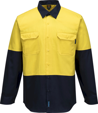 Picture of Prime Mover-MS901-Hi Vis Cotton Drill Shirt