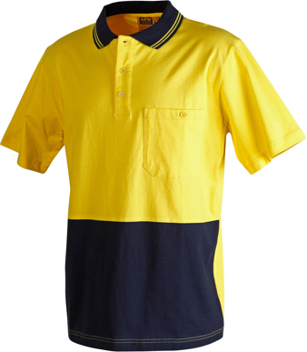 Picture of Australian Industrial Wear -SW35-Men's Cotton Jersey Two Tone Safety Polo