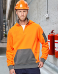 Picture of Australian Industrial Wear -SW78-Unisex Hi Vis ¼ Zip Premium Fleece Hoodie