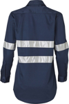 Picture of Australian Industrial Wear -WT08HV-Ladies Taped Cotton Drill Work Shirt With 3M Tapes
