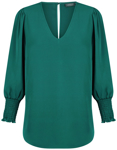 Picture of Gloweave V Neck Shirred Cuff Top (1803WZ)
