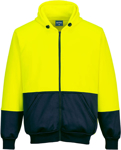 Picture of Prime Mover Workwear Hi-Vis Two-Tone Zip Hoodie (B327)
