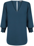 Picture of Gloweave V Neck Shirred Cuff Top (1803WZ)