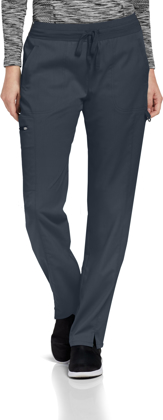 Picture of Grey's Anatomy Womens Spandex Stretch Kim 3 Pocket Logo Waist Cargo Pants - Tall Steel Size M(GRSP500T)