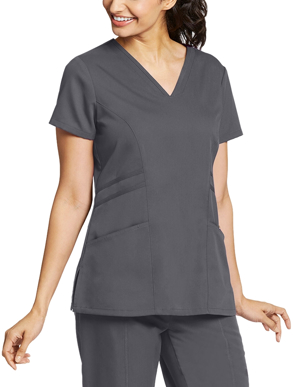 Picture of Grey's Anatomy-GR-41452-Ladies 3 Pocket Mia Scrub Top Granite Size 4XL