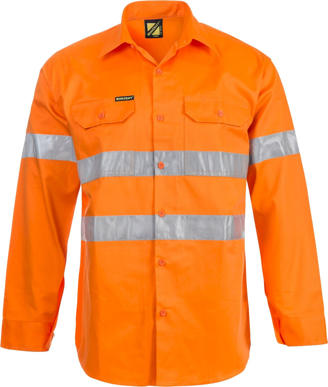 Picture of NCC Apparel Hi Vis Long Sleeve Cotton Drill Shirt With CSR Reflective Tape (WS4002)