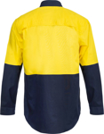 Picture of NCC Apparel Mens Lightweight Hi Vis Two Tone Long Sleeve Vented Cotton Drill Shirt (WS4247)