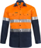 Picture of NCC Apparel Mens Lightweight Hi Vis Two Tone Long Sleeve Vented Cotton Drill Shirt With CSR Reflective Tape (WS6030)