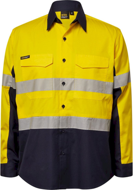 Picture of NCC Apparel Mens Hi Vis Long Sleeve Vented Reflective Rip Stop Shirt (WS6068)