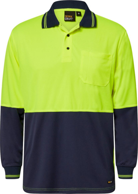 Picture of NCC Apparel Mens Hi Vis Two Tone Long Sleeve Micromesh Polo With Pocket (WSP202)