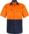 Picture of NCC Apparel Mens Hi Vis Short Sleeve Cotton Drill Industrial Laundry Shirt With Press Studs (WS3063)
