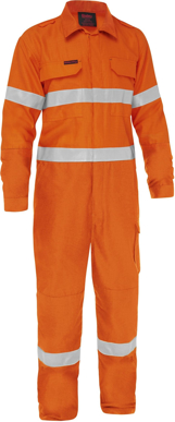 Picture of Bisley Workwear Taped Hi Vis FR Ripstop Vented Coverall - 185 GSM (BC8478T)