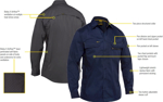 Picture of Bisley Workwear Stretch Ripstop Shirt (BS6490)