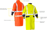 Picture of Bisley Workwear Taped Hi Vis Long Rain Coat (BJ6961T)