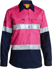 Picture of Bisley Workwear Womens Taped Hi Vis Cool Lightweight Drill Shirt (BL6896)