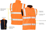 Picture of Bisley Workwear Taped Hi Vis Rail Wet Weather Vest (BV0364T)