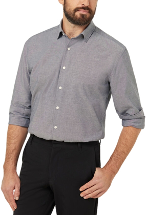 Picture of NNT Uniforms Mens Cotton Chambray Long Sleeve Shirt - Charcoal (CATJJU-CHA)