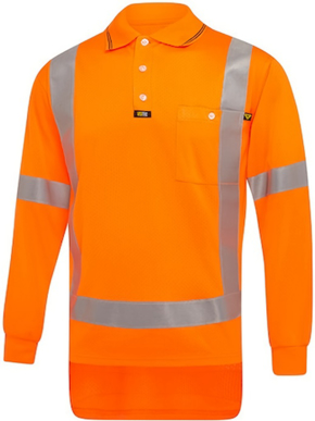 Picture of Visitec Workwear Mens Cross Back Long Sleeve Airwear Polo (V2008)