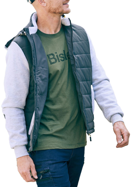 Picture of Bisley Workwear Contrast Puffer Fleece Hooded Jacket (BJ6944)