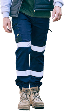 Picture of Bisley Workwear Taped Stretch Denim Cargo Cuffed Pants (BPC6335T)