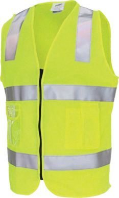 Picture of DNC Workwear Day/Night Side Panel Safety Vest With Generic Reflective Tape (3507)
