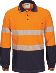 Picture of DNC Workwear Hi Vis Segment Taped Cotton Long Sleeve Polo (3516)