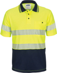 Picture of DNC Workwear Hi Vis Segment Taped Short Sleeve Polo - Polyester Cotton (3517)