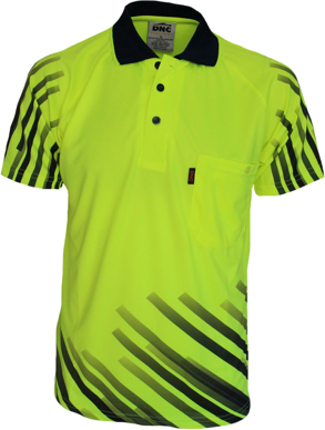 Picture of DNC Workwear Hi Vis Sublimated Full Stripe Polo (3566)