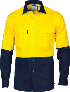 Picture of DNC Workwear Hi Vis Drill Shirt with Press Studs (3838)